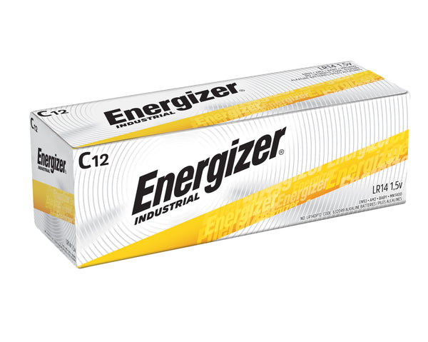 Energizer Industrial C Alkaline Batteries, 12 Batteries/Box