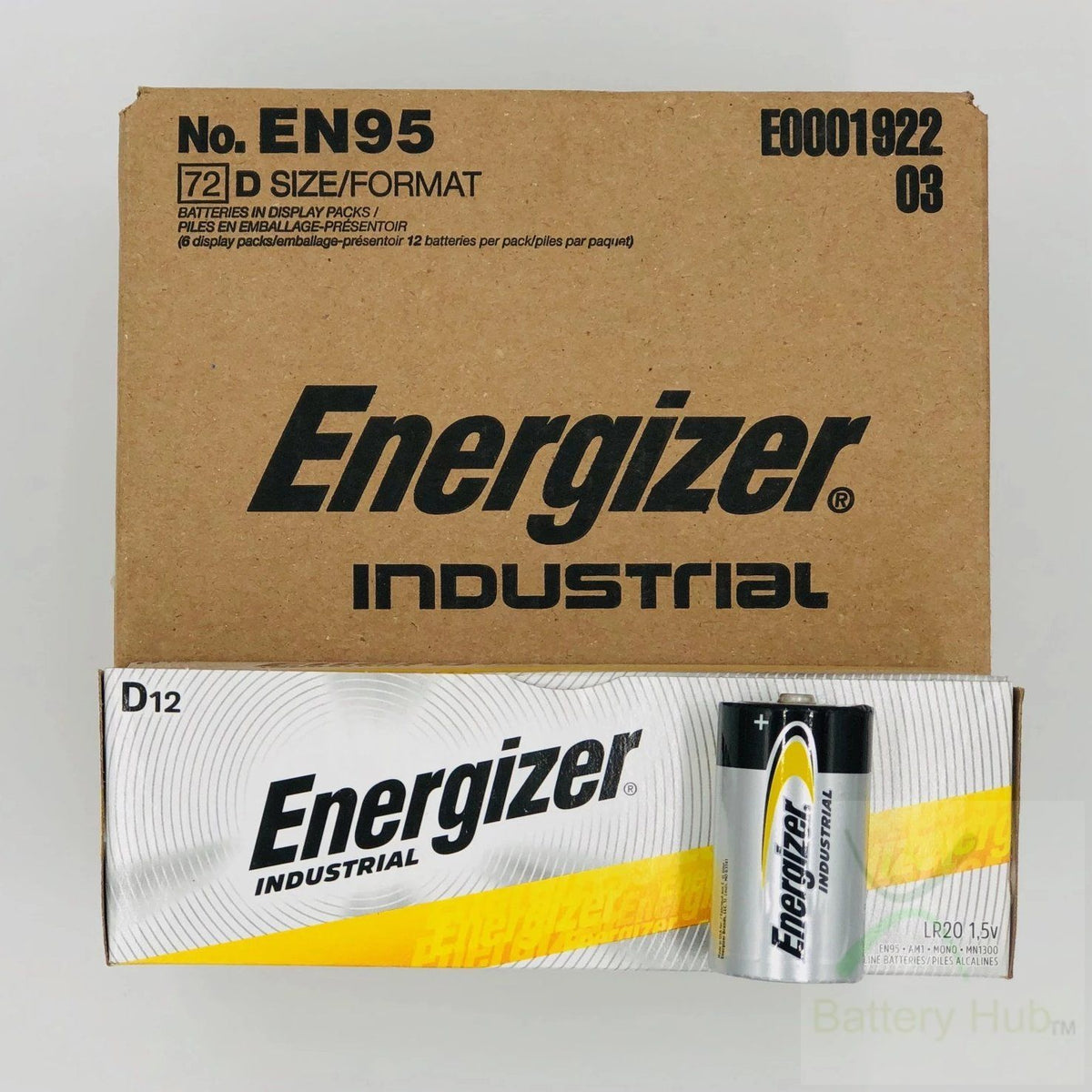 Energizer Industrial D Alkaline Batteries, 12 Batteries/Box – Battery