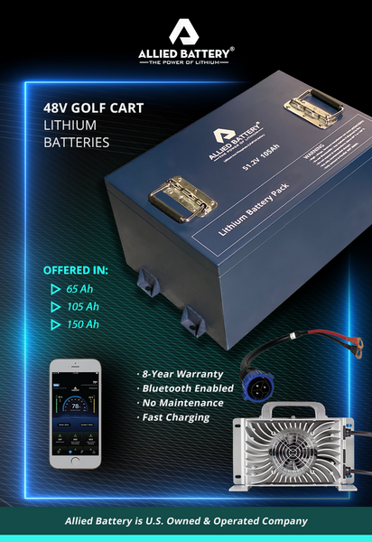 48V Allied Lithium Golf Cart Battery Pack – Battery Hub Inc