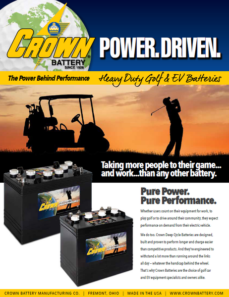 Crown GC2 CR-205 6v 205Ah Golf Cart Battery – Battery Hub Inc.