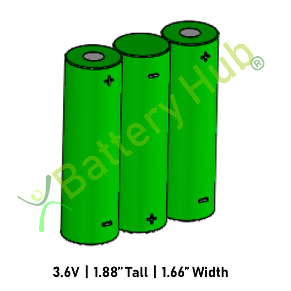 3.6v AAx3 Row NiCAD Rechargeable Battery 17926